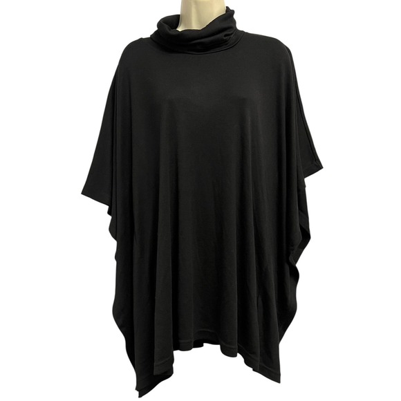 Natori Sweaters - Natori Poncho Top Womens Small Black Cowl Neck Dolman Sleeve Relaxed Knit